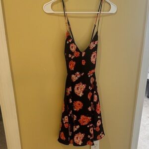 Forever 21 Black and Red Floral Mini Dress